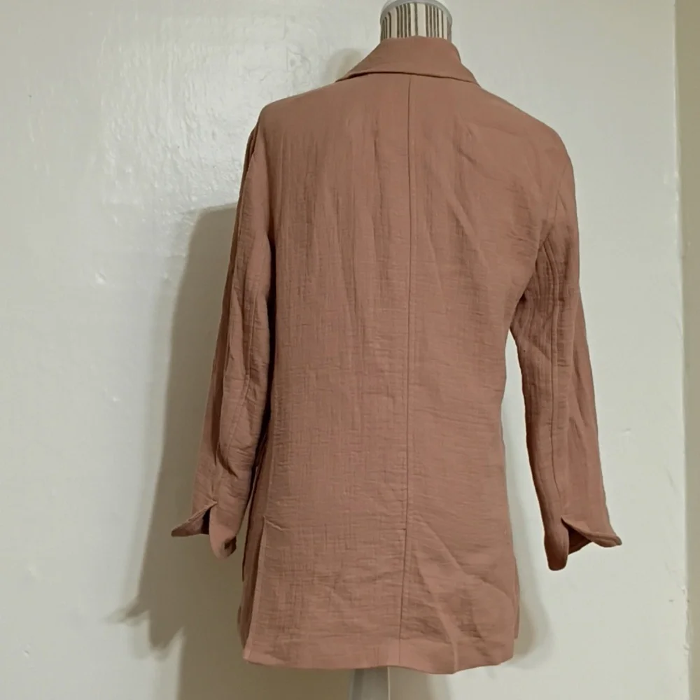 Madewell Tan Cotton Linen Larson Relaxed Fit Blazer Size XS